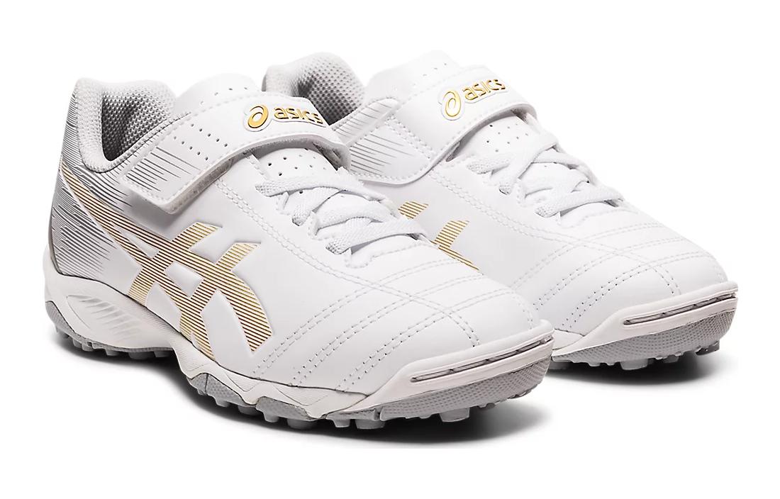 Shop 兒童 Asics Juniole 6 TF 舒適 耐磨透氣 低幫 兒童足球鞋 白金色 日版