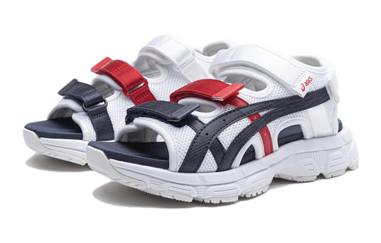 Shop 大童 Asics 百搭舒適簡約 耐磨兒童涼鞋 白黑紅