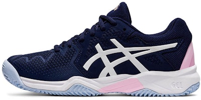 (Youth) ASICS Resolution 8 Clay Dark Blue 'Beige' 1044A019-401 (Youth) ASICS Resolution 8 Clay Dark Blue 'Beige' 1044A019-401