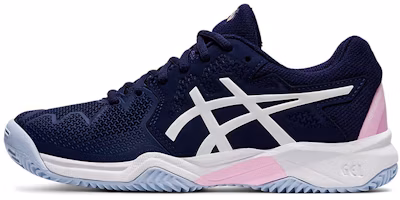 (Youth) ASICS Resolution 8 Clay Dark Blue 'Beige' 1044A019-401 (Youth) ASICS Resolution 8 Clay Dark Blue 'Beige' 1044A019-401