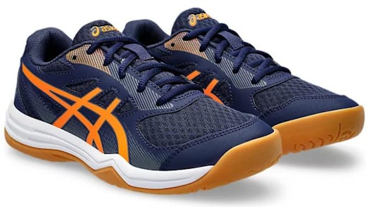 (JR) ASICS Upcourt 5 ''Peacoat Shocking Orange'' Lelaki Wanita Sukan Badminton. 1074A039-404 Lookbook (JR) ASICS Upcourt 5 ''Peacoat Shocking Orange'' Lelaki Wanita Sukan Badminton. 1074A039-404