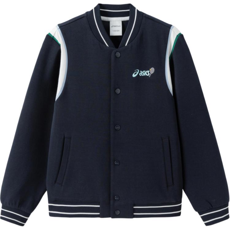 (Youth) ASICS Youth Classic Colorblock Baseball Jacket Navy Blue 333241053039-50