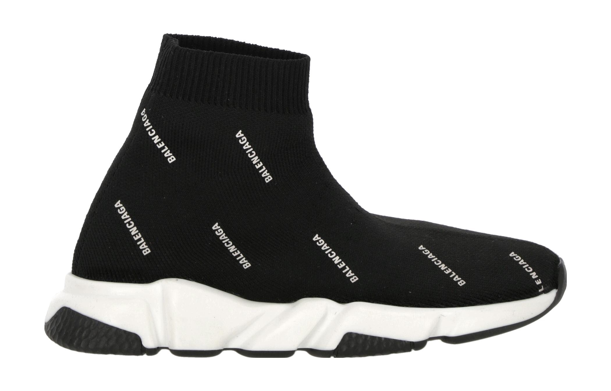 Order (JR) Balenciaga Speed 1.0 Sneakers ''Weißes Logo Monogramm Schwarz Strick'' 597425W2DBF1015