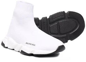 Shop (Youth) Balenciaga Speed Sneaker 'White Black' 597425-W2DB2-9010
