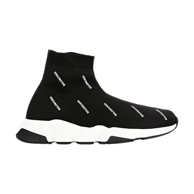 (Youth) Balenciaga Speed Trainer 'All Over Print - Black White'