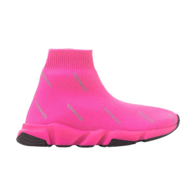 (Youth) Balenciaga Speed Trainer 'All Over Print - Neon Rose'