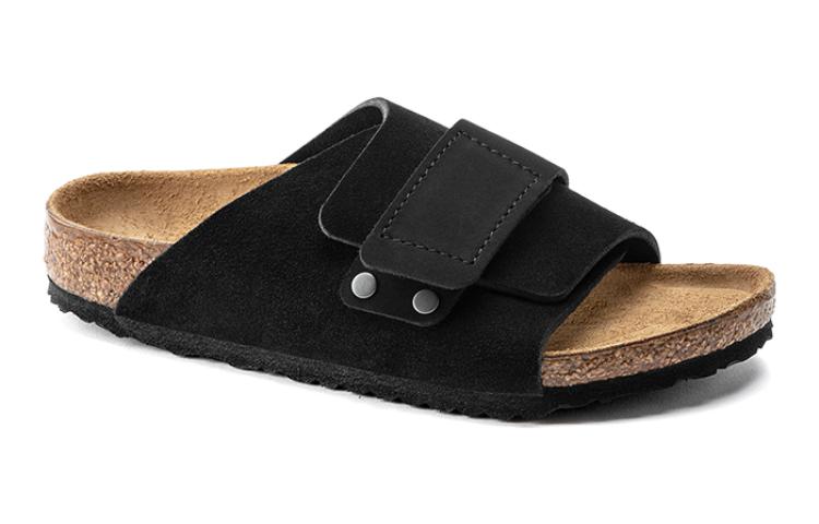 Order (JR) 勃肯京都绒面革黑色拖鞋 1021731