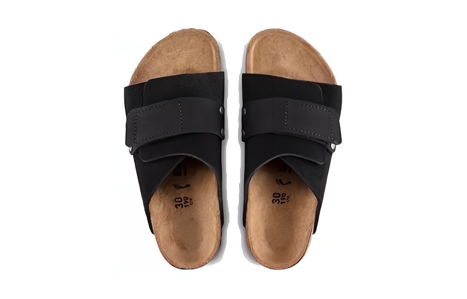 Shop (JR) 勃肯京都绒面革黑色拖鞋 1021731