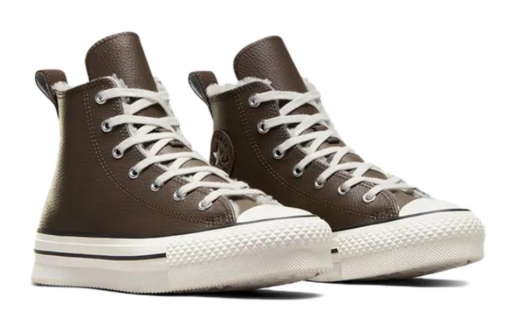 Lookbook 大童 Converse All Star EVA Lift 防滑耐磨 高筒 童鞋 板鞋 棕色