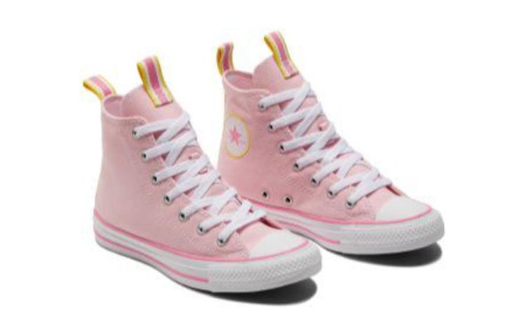 Lookbook 大童 Converse All Star 防滑耐磨 高幫 兒童帆布鞋 粉白黃