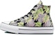 (JR) Converse Chuck Taylor All Star EVA Lift Tinggi 'Hitam Putih Cetakan Daun Hijau' A01201C