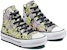 (JR) Converse Chuck Taylor All Star EVA Lift Tinggi 'Hitam Putih Cetakan Daun Hijau' A01201C