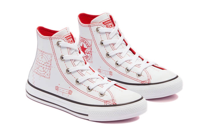 (Youth) Converse Chuck Taylor All Star High-Top 'White China Red' 圖 3