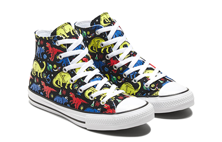 Lookbook (JR) 컨버스 척테일러 빅 다이노 블랙/멀티 (Converse 척테일러 빅 다이노 블랙/멀티) 669233C