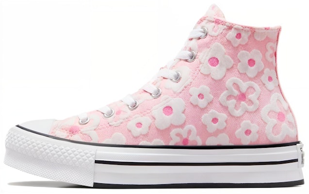 Converse 花朵刺繡 防滑耐磨 高筒 帆布鞋 女款 粉紅色 Buy Converse 花朵刺繡 防滑耐磨 高筒 帆布鞋 女款 粉紅色