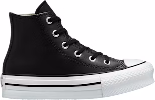 (Youth) Converse Chuck Taylor All Star Lift Platform Leather High 'Black Natural Ivory' A01015C (Youth) Converse Chuck Taylor All Star Lift Platform Leather High 'Black Natural Ivory' A01015C