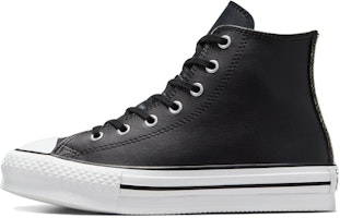 (Youth) Converse Chuck Taylor All Star Lift Platform Leather High 'Black Natural Ivory' A01015C (Youth) Converse Chuck Taylor All Star Lift Platform Leather High 'Black Natural Ivory' A01015C