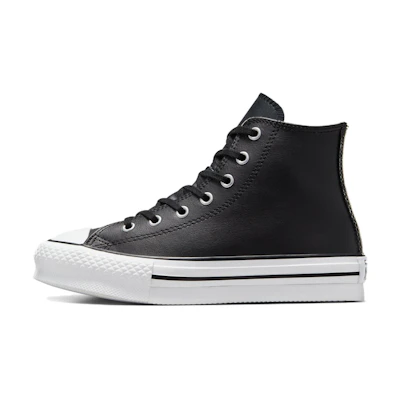 (Youth) Converse Chuck Taylor All Star Lift Platform Leather High 'Black Natural Ivory'