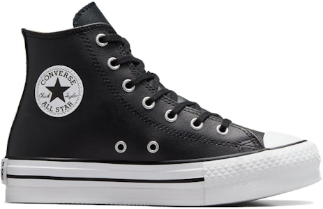 (JR) 匡威Chuck Taylor All Star增高厚底皮革高帮"黑色天然象牙" A01015C Order (JR) 匡威Chuck Taylor All Star增高厚底皮革高帮"黑色天然象牙" A01015C