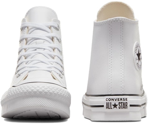 (Preschool) Converse Chuck Taylor All Star Lift Platform Leather High 'White Natural Ivory' A01016C Shop (Preschool) Converse Chuck Taylor All Star Lift Platform Leather High 'White Natural Ivory' A01016C