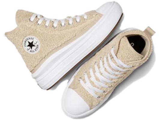 (JR) 匡威Chuck Taylor All Star Move 高帮'羊羔绒-沙滩石'平台款 A06794C Shop (JR) 匡威Chuck Taylor All Star Move 高帮'羊羔绒-沙滩石'平台款 A06794C