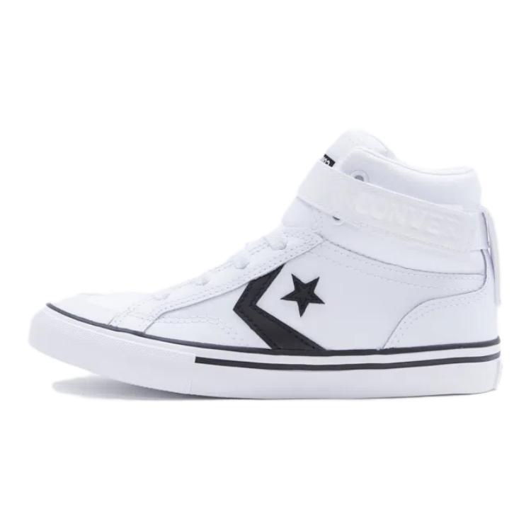 (Youth) Converse Pro Blaze Strap Leather High 'White Black' A01073C