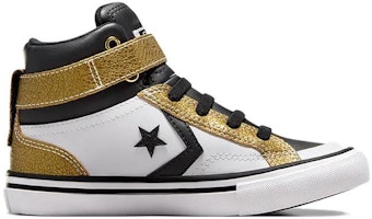 中童 Converse Pro Blaze Strap 舒適百搭 防滑透氣耐磨 高筒 兒童籃球鞋 黑金白 Order 中童 Converse Pro Blaze Strap 舒適百搭 防滑透氣耐磨 高筒 兒童籃球鞋 黑金白