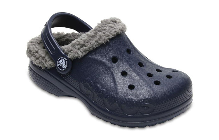 Shop (Youth) Crocs Baya Lined Clogs 'Navy Grey' 11745-46U