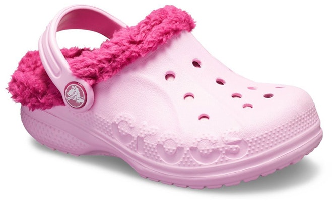 (JR) Crocs 粉色玫瑰绒里拖鞋 11745-6CZ Shop (JR) Crocs 粉色玫瑰绒里拖鞋 11745-6CZ