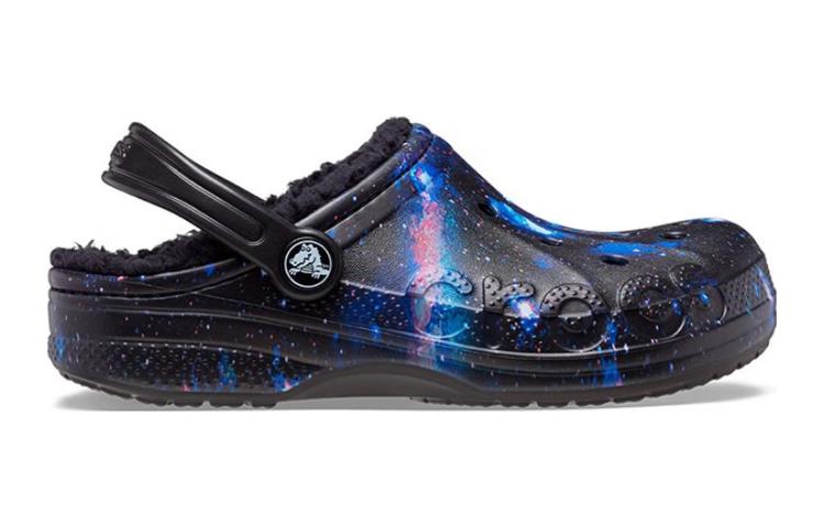 Order (JR) Crocs Baya 内衬毛绒星系拖鞋 '黑色多彩' 207654-0C4
