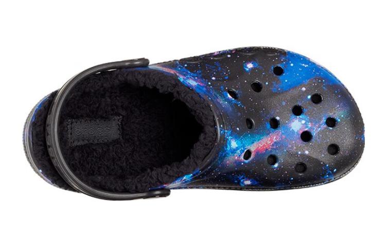 Shop (JR) Crocs Baya 内衬毛绒星系拖鞋 '黑色多彩' 207654-0C4