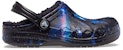 (Youth) Crocs Baya Lined Fuzzy-Strap Galaxy Clogs 'Black Multi' 207654-0C4