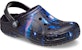 (Youth) Crocs Baya Lined Fuzzy-Strap Galaxy Clogs 'Black Multi' 207654-0C4