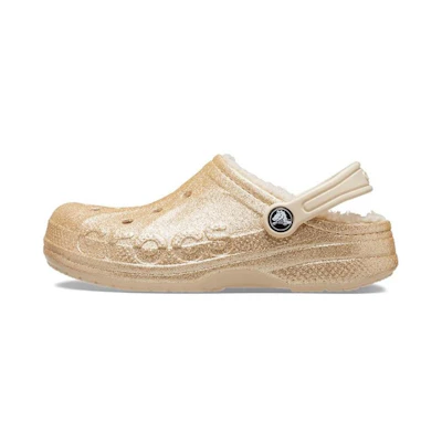 (Youth) Crocs Baya Lined Glitter Clogs 'Gold'
