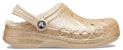 (JR) Crocs Baya Berbulu Berkilau 'Emas' 207656-11S