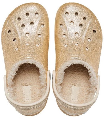(JR) Crocs Baya Berbulu Berkilau 'Emas' 207656-11S Shop (JR) Crocs Baya Berbulu Berkilau 'Emas' 207656-11S