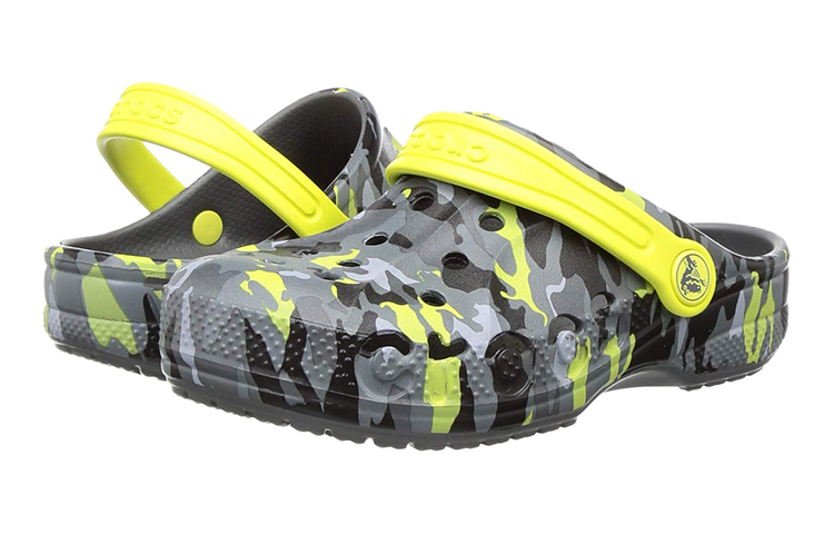 Shop (JR) Crocs Baya Grafis Musiman Clogs 'Abu-Abu Hitam Kuning' 205484-0DA