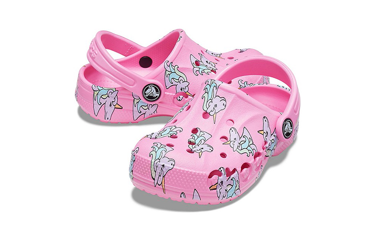 Shop (JR) Crocs Baya Saisonale Bedruckte Clogs ''Rosa Weiß'' 206180-669