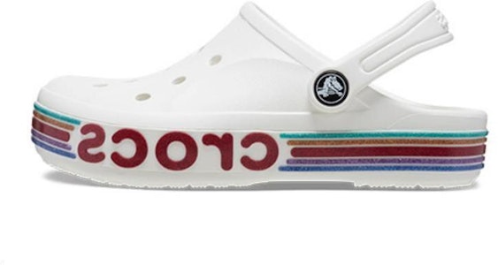 (JR) Crocs Bayaband Rainbow Glitter Clogs 'Putih Merah' 209731-100 Buy (JR) Crocs Bayaband Rainbow Glitter Clogs 'Putih Merah' 209731-100