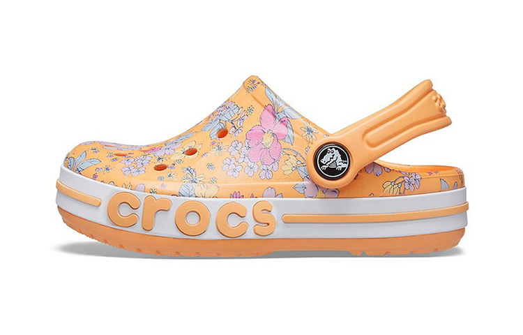 (Youth) Crocs Bayaband Seasonal Printed Clogs 'Orange White' 206178-801