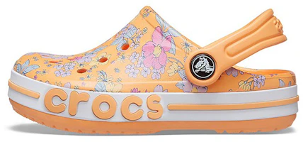 (Youth) Crocs Bayaband Seasonal Printed Clogs 'Orange White' 206178-801 (Youth) Crocs Bayaband Seasonal Printed Clogs 'Orange White' 206178-801