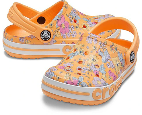 (Youth) Crocs Bayaband Seasonal Printed Clogs 'Orange White' 206178-801 Shop (Youth) Crocs Bayaband Seasonal Printed Clogs 'Orange White' 206178-801