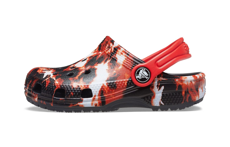 (Youth) Crocs Classic Bleach Dye Clogs 'Red White Black' 207404-063