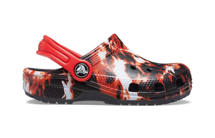 Order (JR) Crocs Classic Bleach Dye Clogs 'Merah Putih Hitam' 207404-063