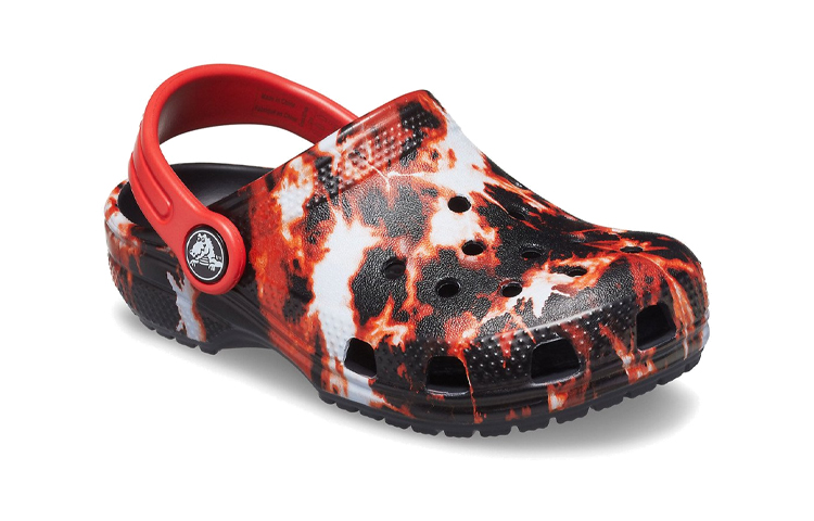 Lookbook (JR) Crocs Classic Bleach Dye Clogs 'Merah Putih Hitam' 207404-063