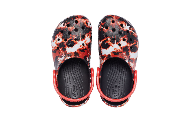 Purchase (JR) Crocs Classic Bleach Dye Clogs 'Merah Putih Hitam' 207404-063