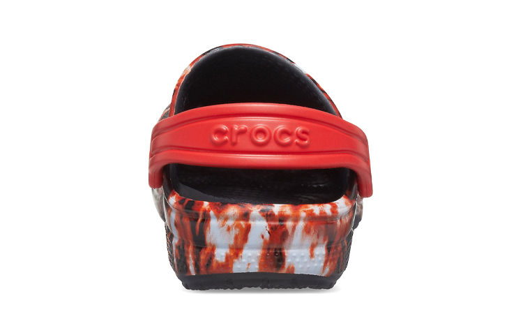 Details for (JR) Crocs Classic Bleach Dye Clogs 'Merah Putih Hitam' 207404-063
