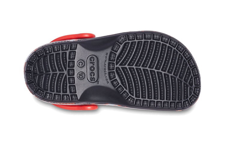 Sizing (JR) Crocs Classic Bleach Dye Clogs 'Merah Putih Hitam' 207404-063