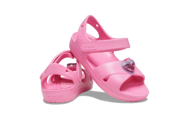 Shop (Youth) Crocs Classic Cross-Strap Charm Sandals 'Pink' 206947-669