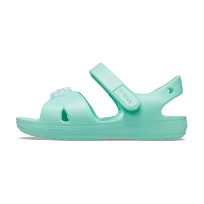 (Youth) Crocs Classic Cross-Strap Charm Sandals 'Turquoise'